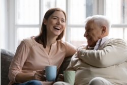 Family members having a conversation.